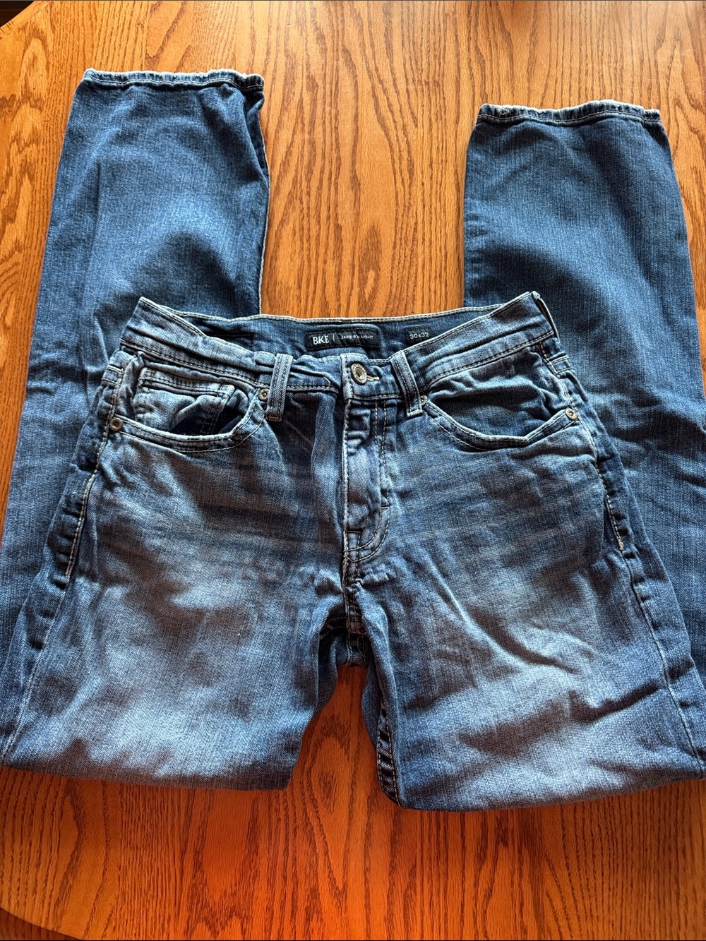 BKE Men's Dark Blue Straight Jeans